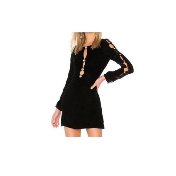 For Love And Lemons Dresses & Skirts - NWT FOR LOVE & LEMONS BLACK VELVET BEATRIX MINI DRESS